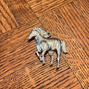 Silver Tone Horse Pendant